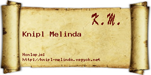 Knipl Melinda névjegykártya